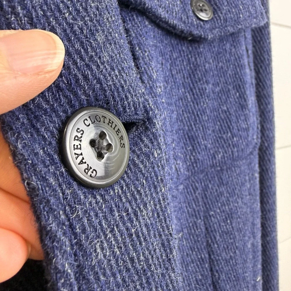 GRAYERS HOLDEN Navy Wool Blazer Jacket‎ MEN XXL LUXURY LOOP COLLAR